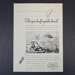 1927 Little Marmon 8 Automobile Motor Car Vintage Print Ad Mancave Garage Couple